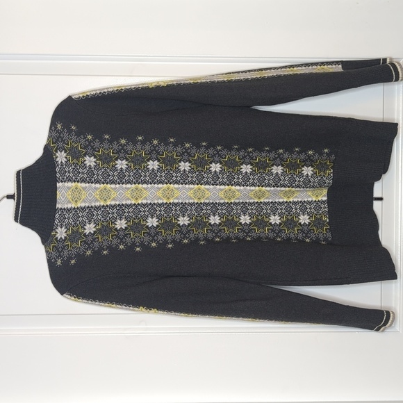 Eddie Bauer Gray Nordic Fair Isle Long Sleeve Full Zip Cardigan M - Picture 10 of 15